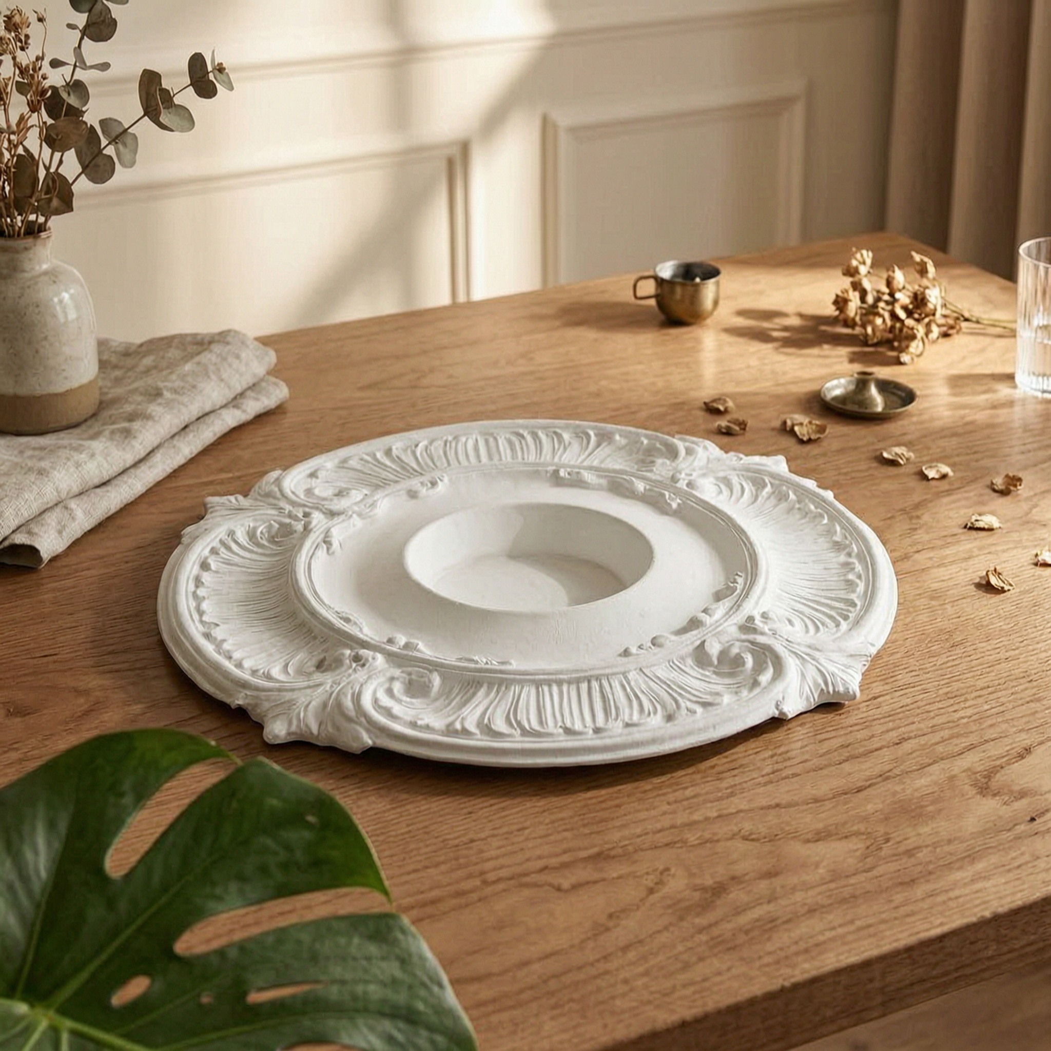 Decor Lighting & Decor Fires Photos - Round PU Ceiling Medallion Scroll Decorative