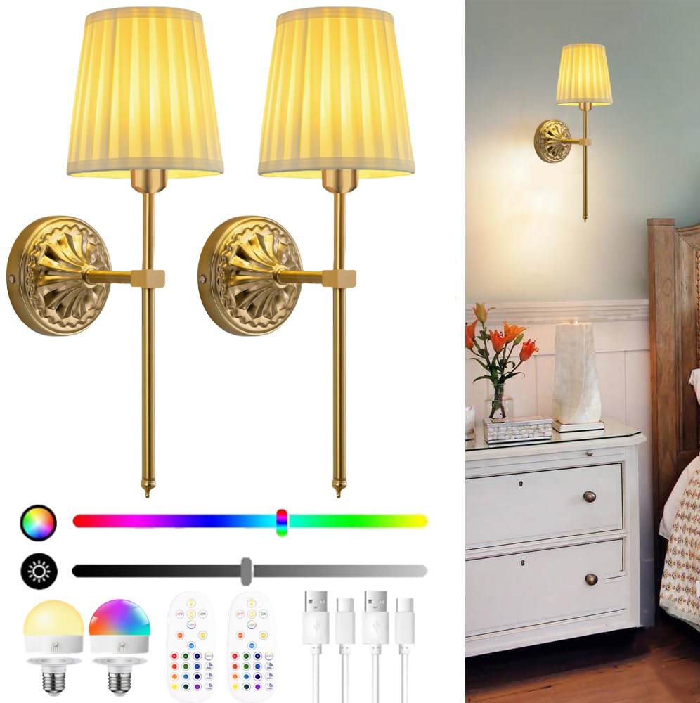 Touch Dimmer Lamp - Battery-Powered Wall Light: Rechargeable Wall Light