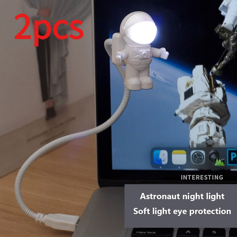 Touch Dimmer Lamp - 2pcs Astronaut USB Night Light Voice