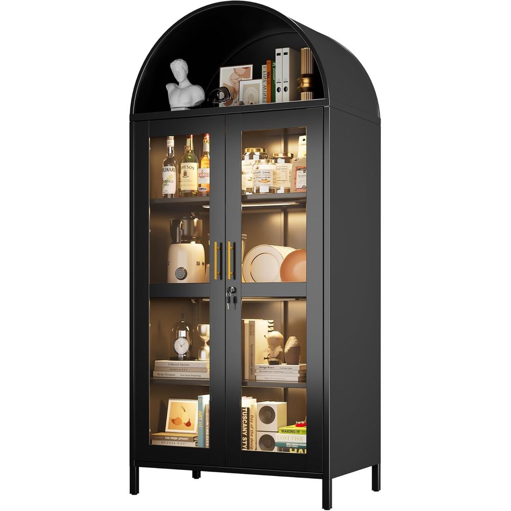 Lighting & Home Decor Studio - 78.74 High Metal Arched Cabinet with