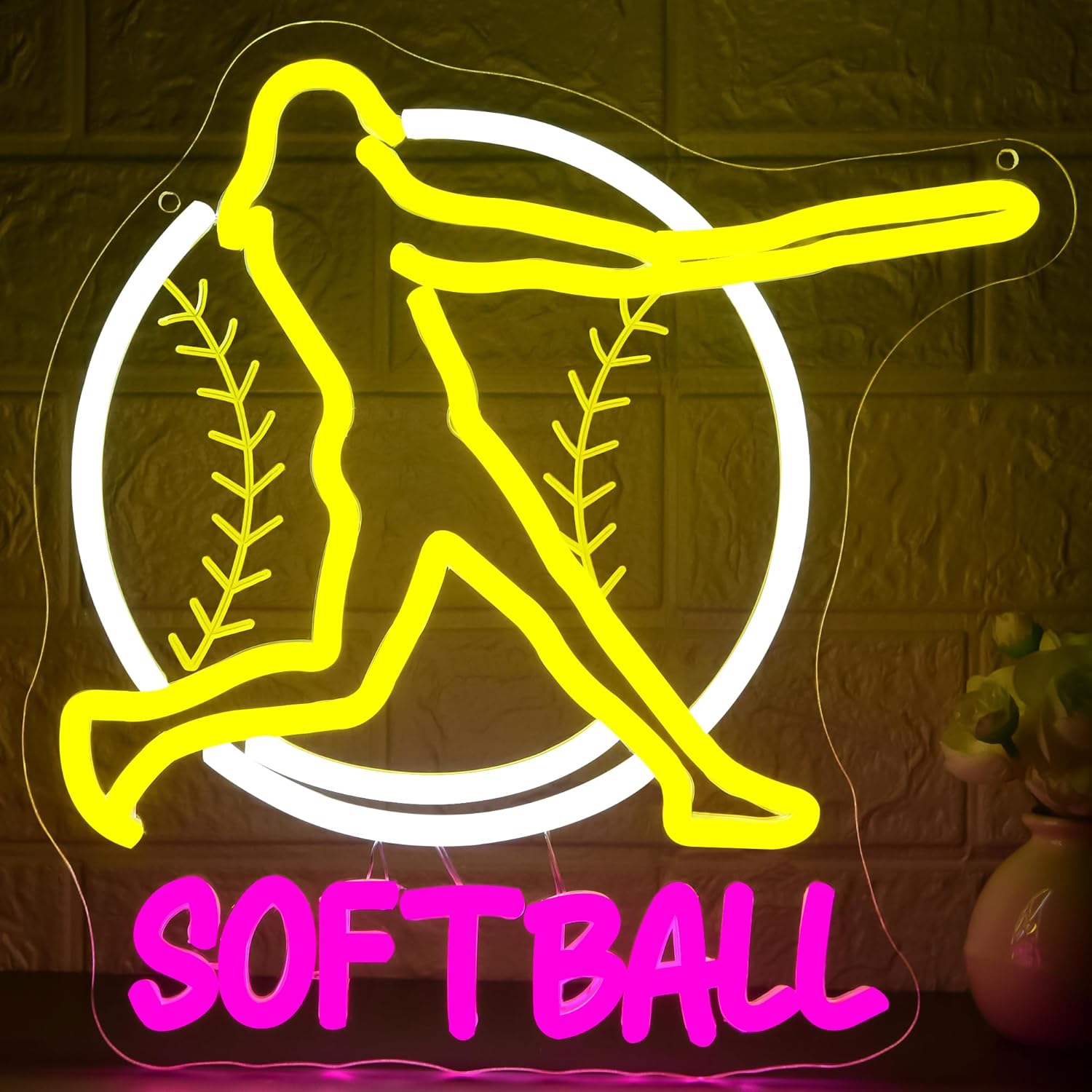 Lighting Decor In Room - Softball Neon Sign Art Wall Light