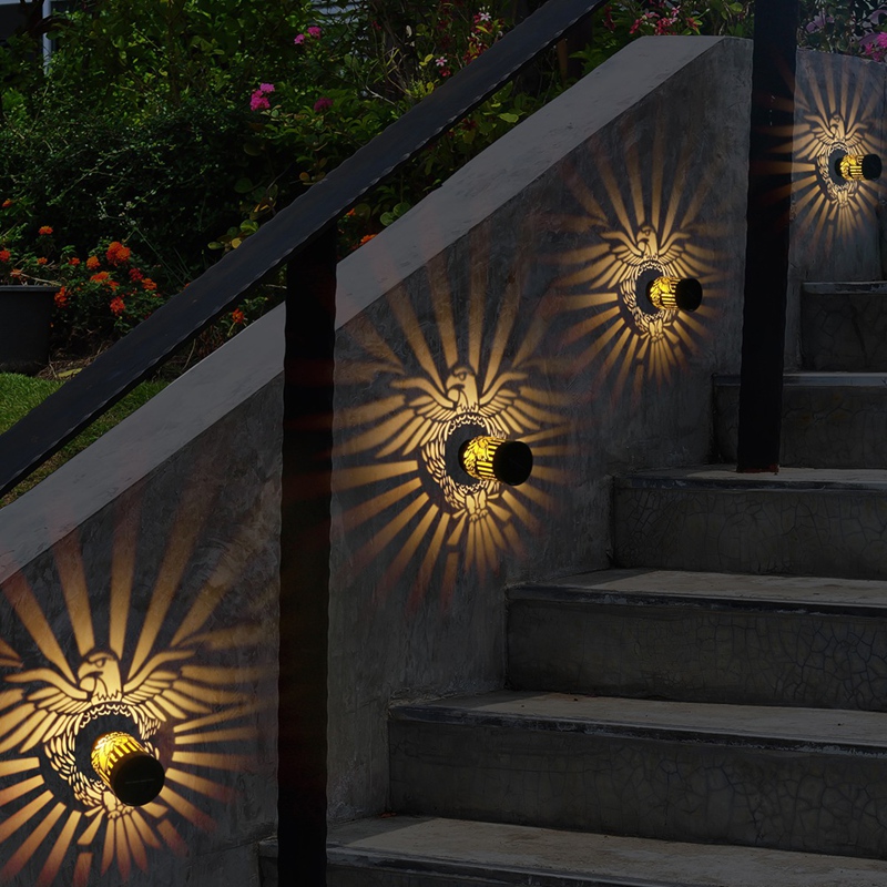 Lighting Metal Wall Decor - 2 Pack Solar Fence Lights Metal