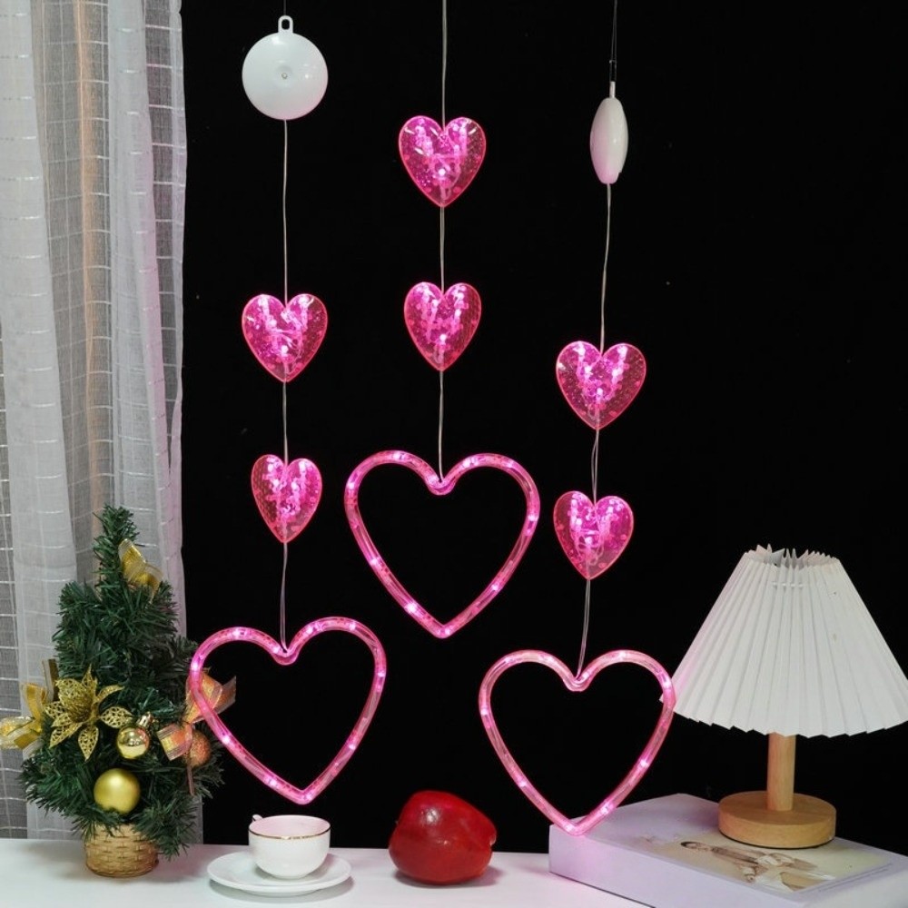 Fairy Light Curtain - Creative Heart Curtain Fairy Light Beautiful