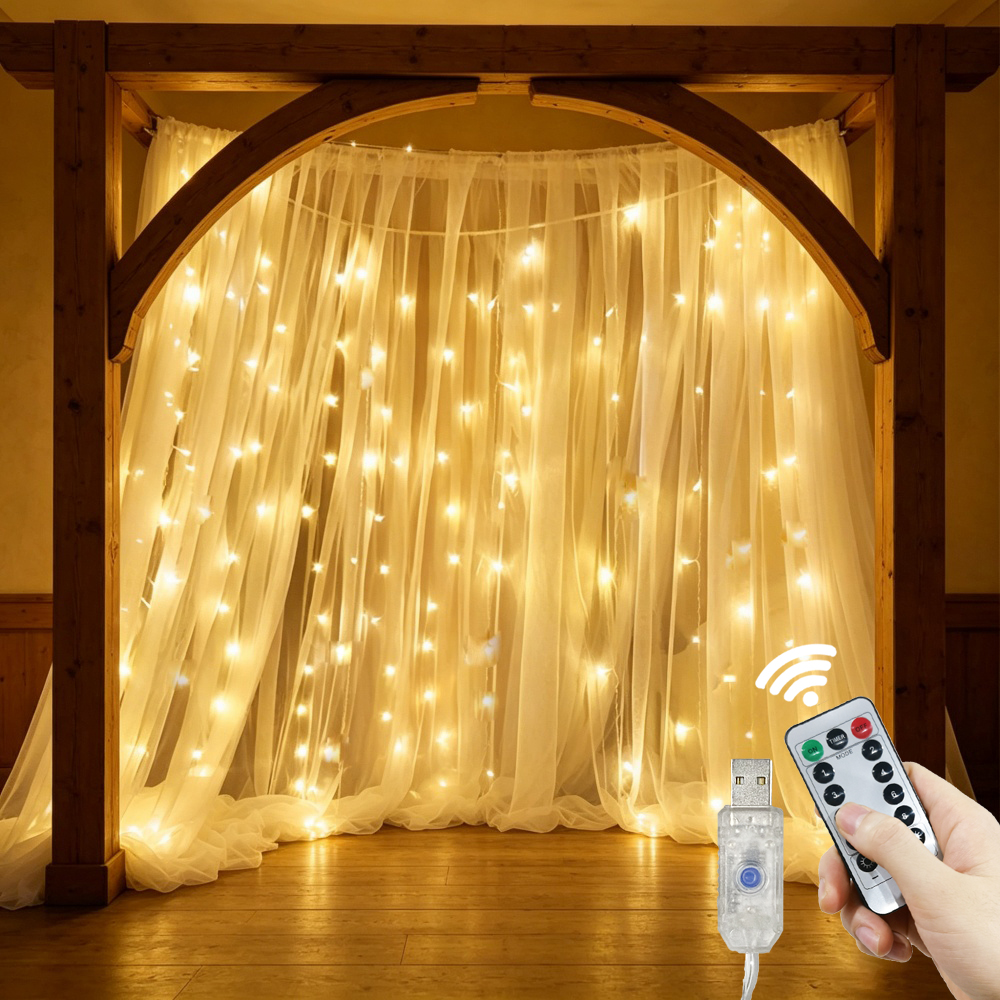 Fairy Light Curtain - USB Curtain Lighting String Home Wall