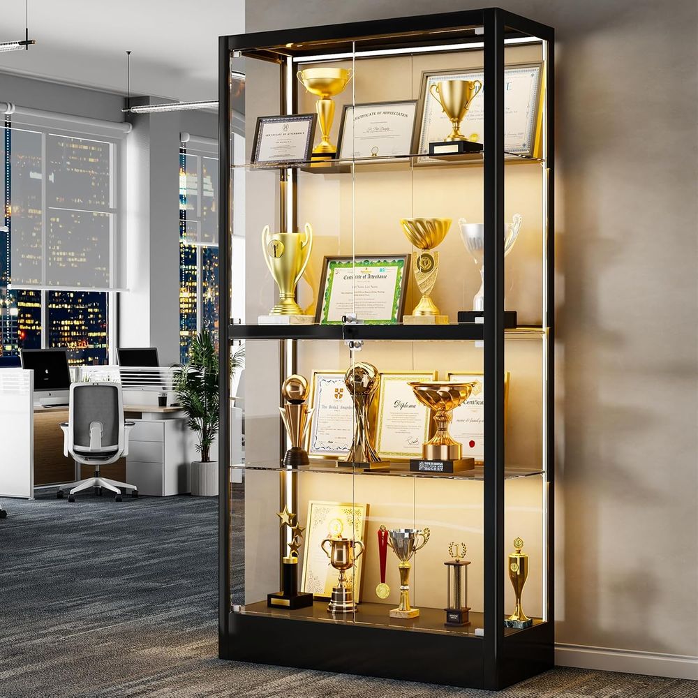 Lighting & Home Decor Studio - 65 H 4-Tier Glass Display Cabinet