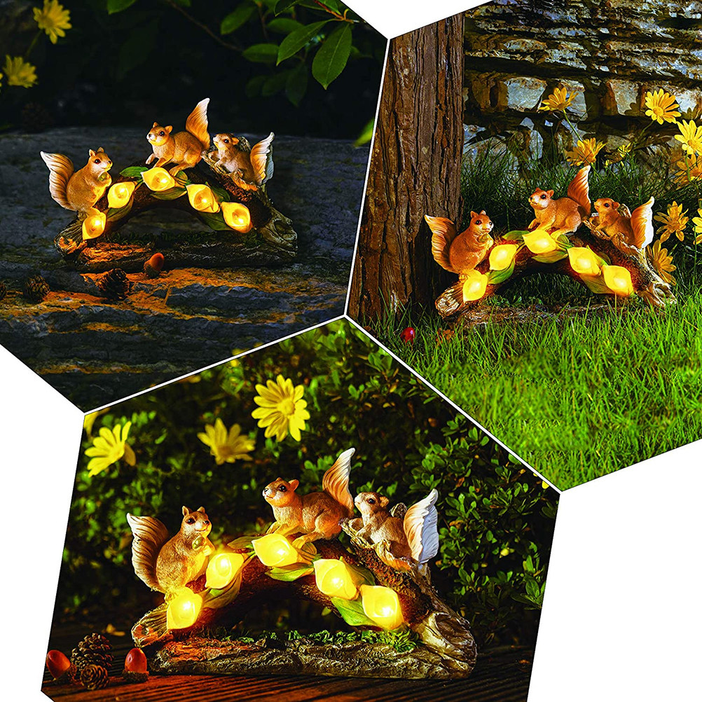 Yard Lighting Decor - Solar Squirrel Lawn Lamp Resin Garden