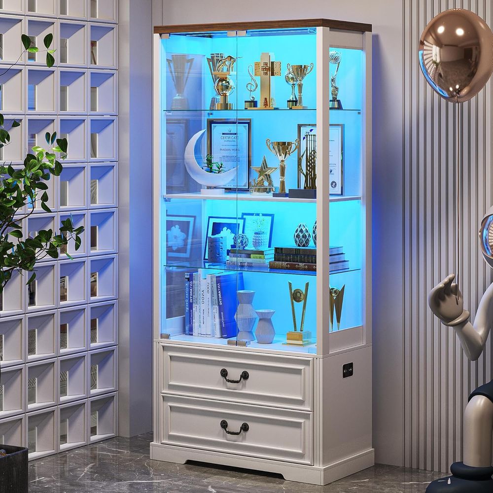 Lighting & Home Decor Studio - 67 Glass Door Adjustable Shelving Display