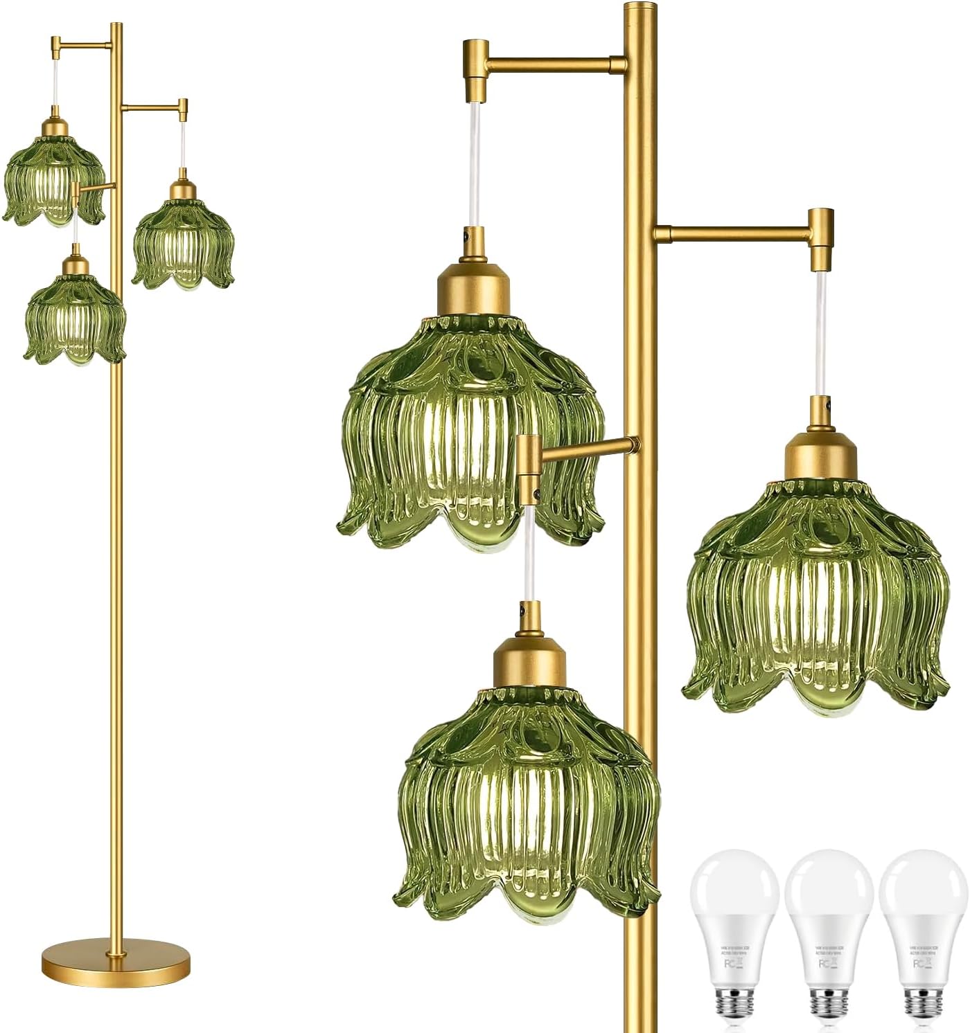 Vintage Gold Glass Floor Lamp  - Decor Lighting & Decor Fires Photos 리뷰 및 가격