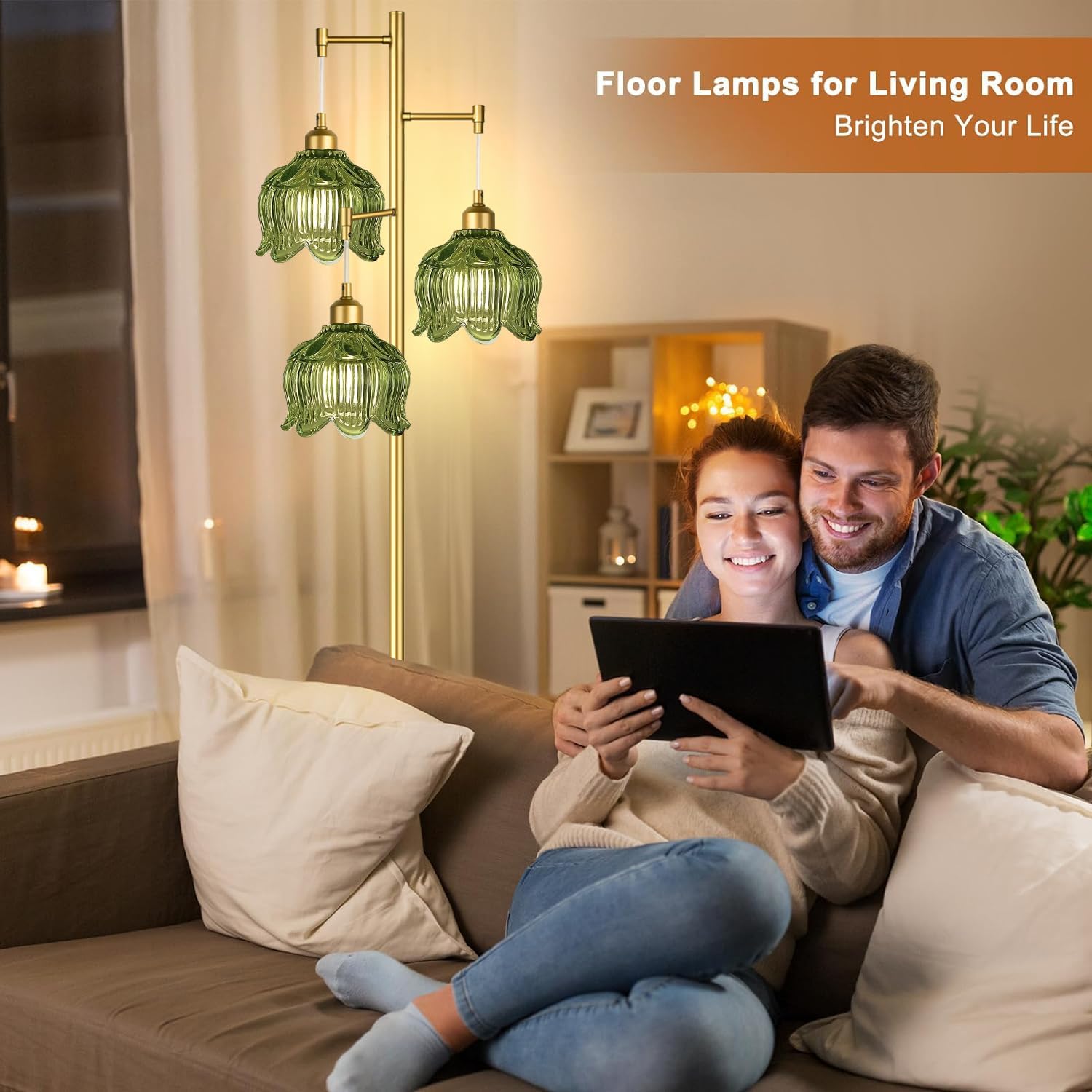 Vintage Gold Glass Floor Lamp  - Decor Lighting & Decor Fires Photos 리뷰 및 가격