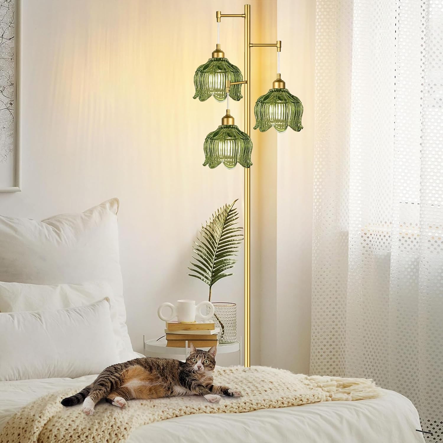 Vintage Gold Glass Floor Lamp  - Decor Lighting & Decor Fires Photos 리뷰 및 가격