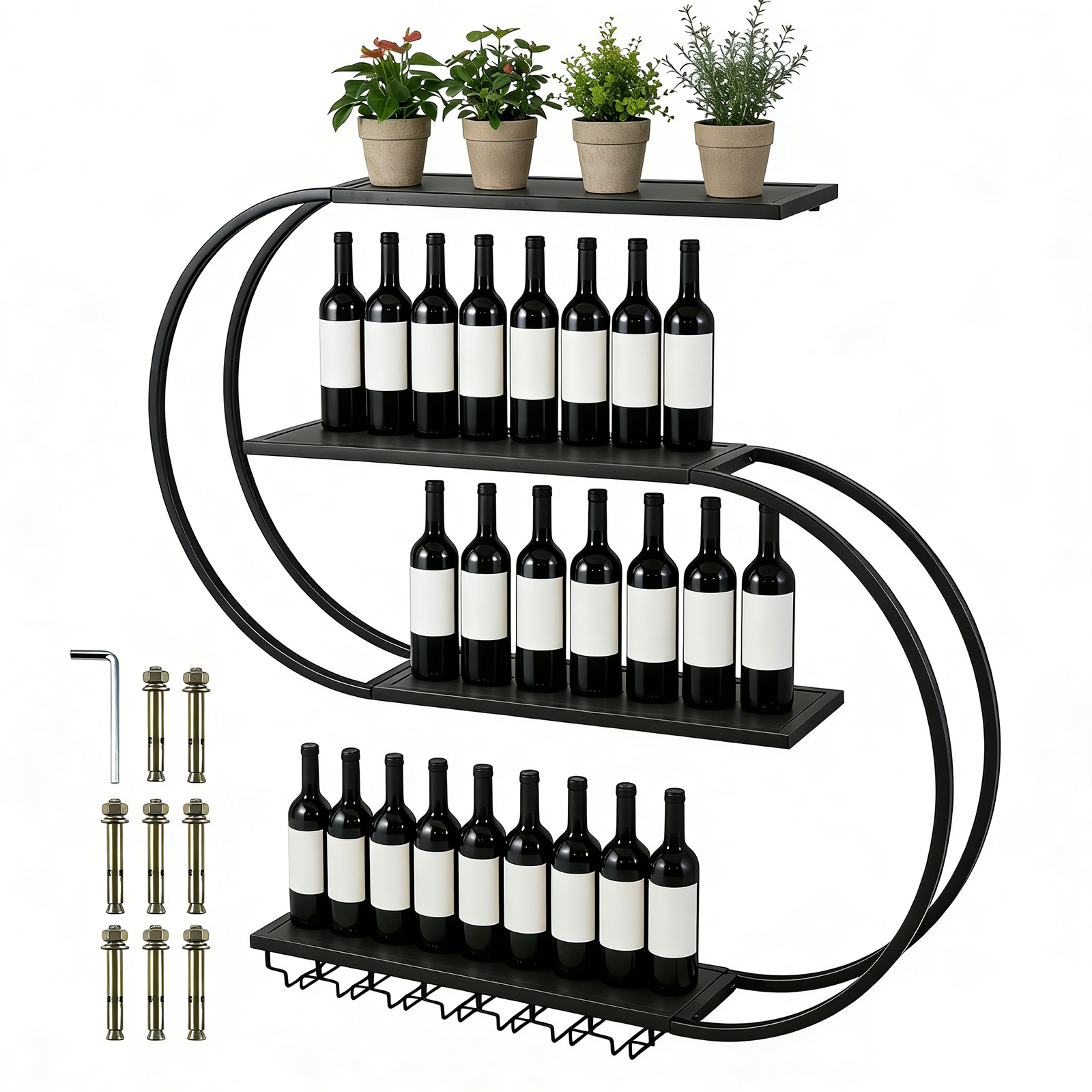 LED Lighted Wall Mounted Wine  - Lighting Metal Wall Decor 리뷰 및 가격