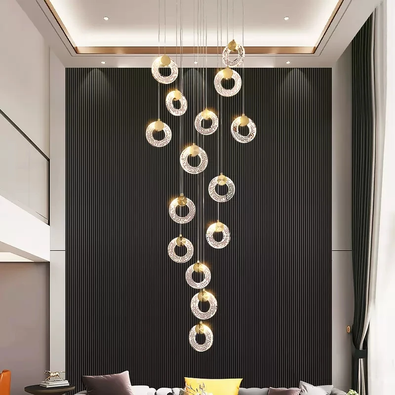 New Circular Crystal Staircase - Decor Lighting Fixtures 리뷰 및 가격