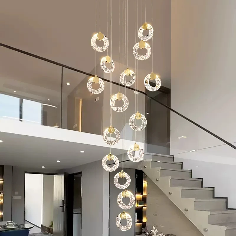 New Circular Crystal Staircase - Decor Lighting Fixtures 리뷰 및 가격