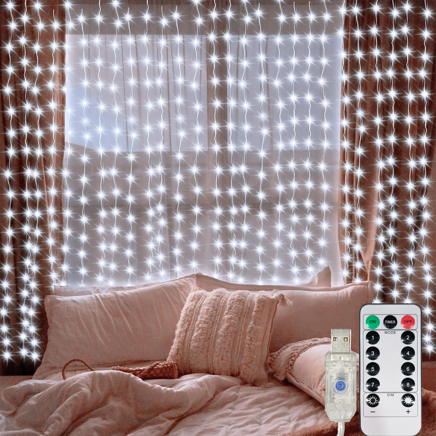 USB LED Curtain String Lights  - Fairy Light Curtain 리뷰 및 가격