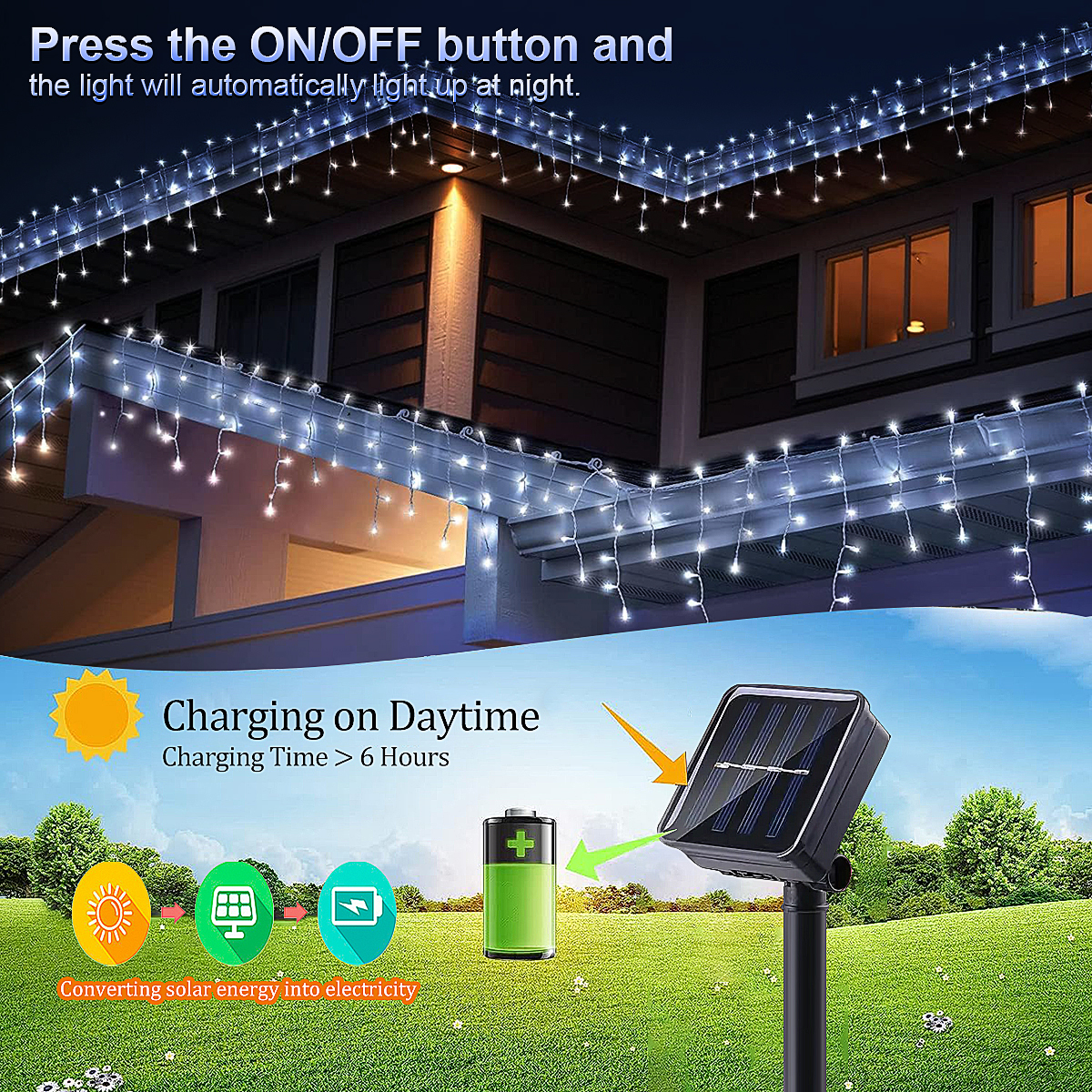 LED Solar String Lights Waterf - Fairy Light Curtain 리뷰 및 가격