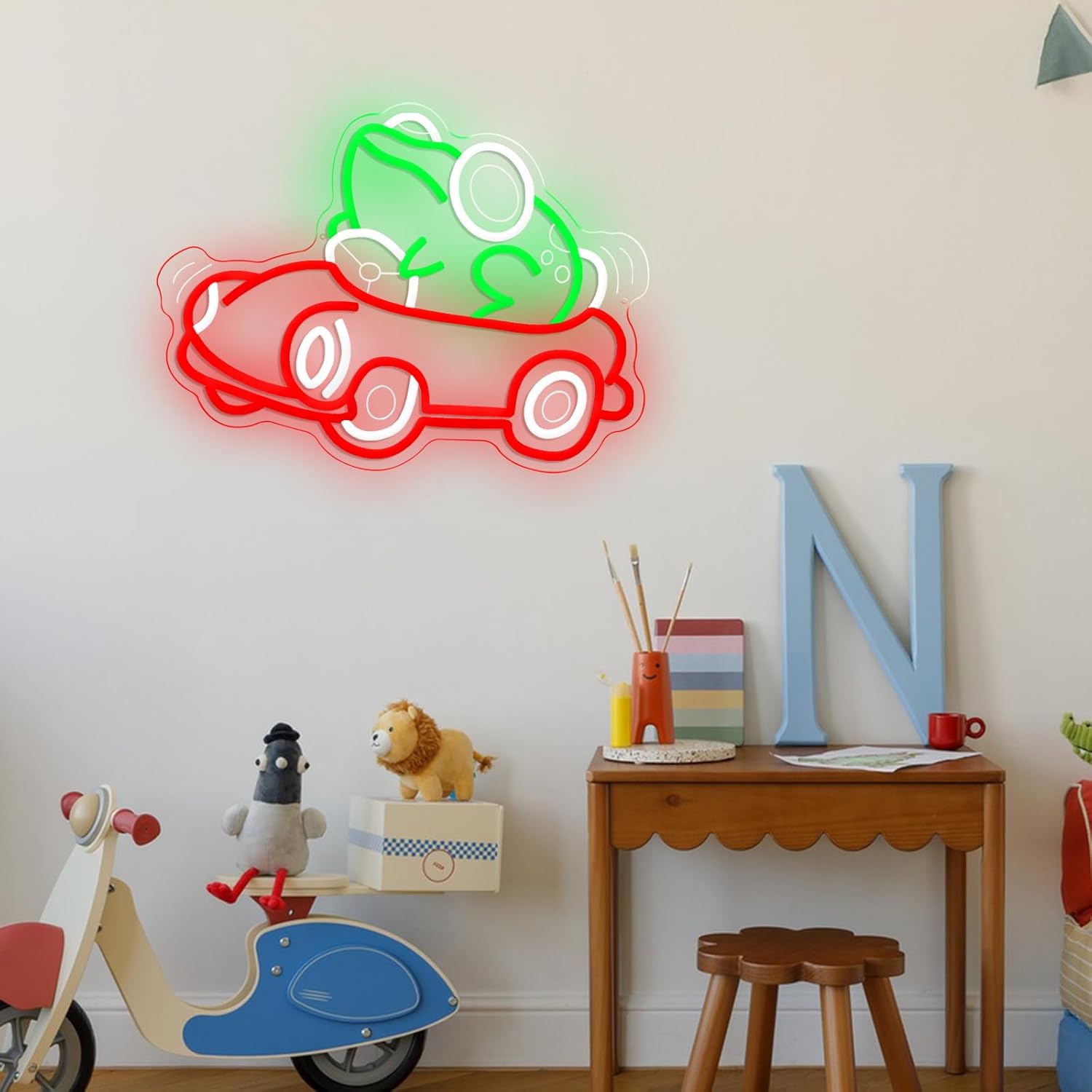 Frog Driving Car Neon Sign Art - Lighting Decor In Room 리뷰 및 가격