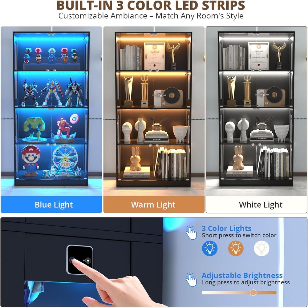65 Glass Door Display Cabinet, - Lighting & Home Decor Studio 리뷰 및 가격