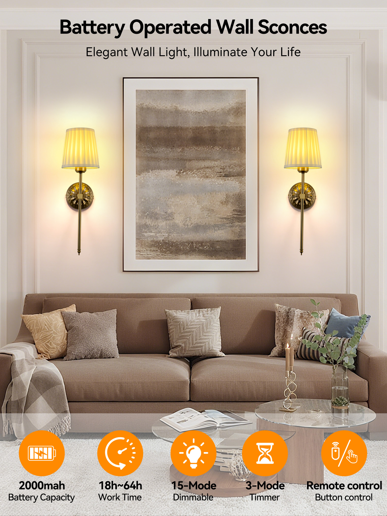 Battery-Powered Wall Light: Re - Touch Dimmer Lamp 리뷰 및 가격
