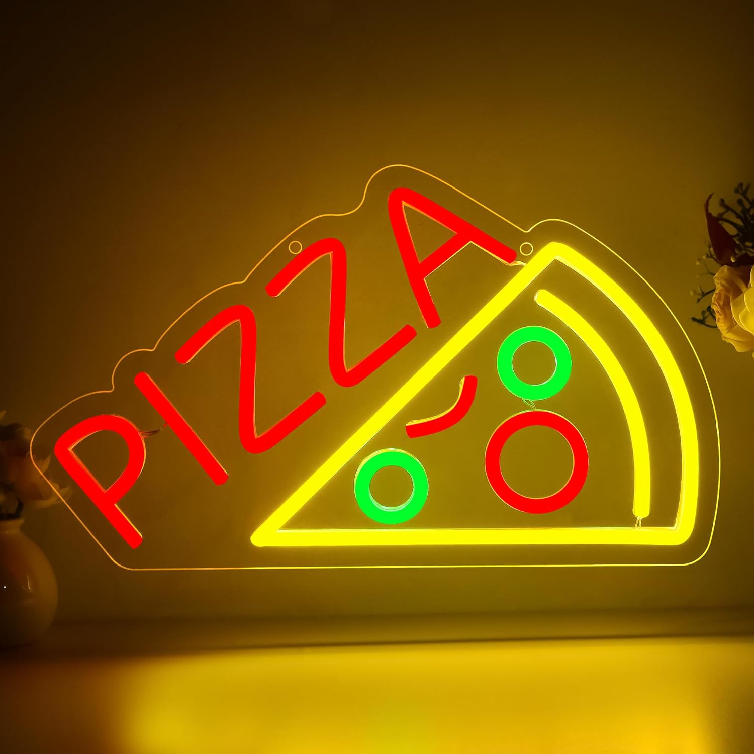 Pizza Neon Sign Business USB L - Lighting Decor For Home 리뷰 및 가격