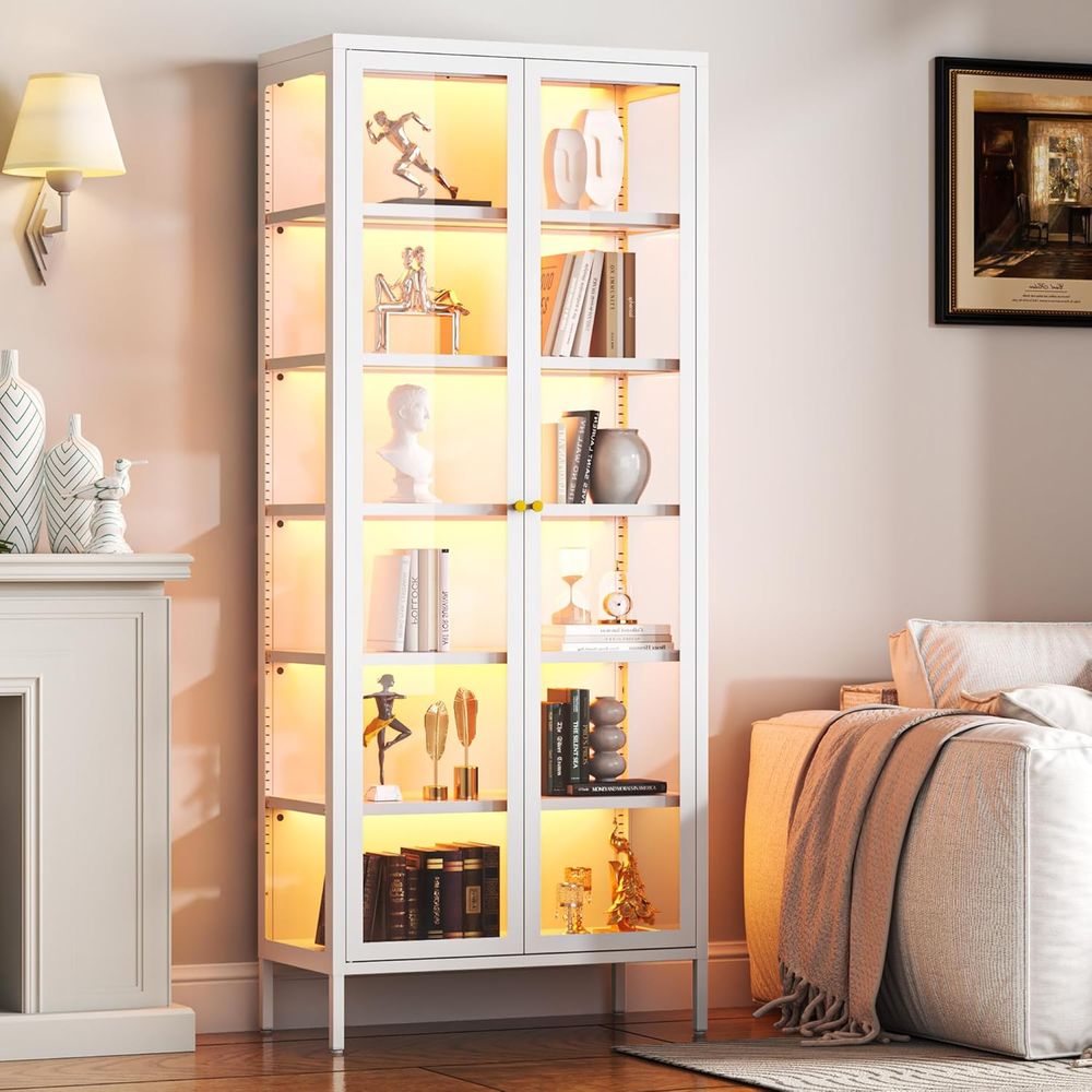 67 6-Tier Glass Curio Cabinet  - Lighting & Home Decor Studio 리뷰 및 가격