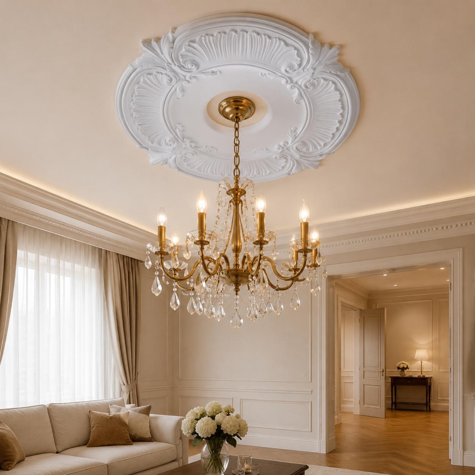 Round PU Ceiling Medallion Scr - Decor Lighting & Decor Fires Photos 리뷰 및 가격