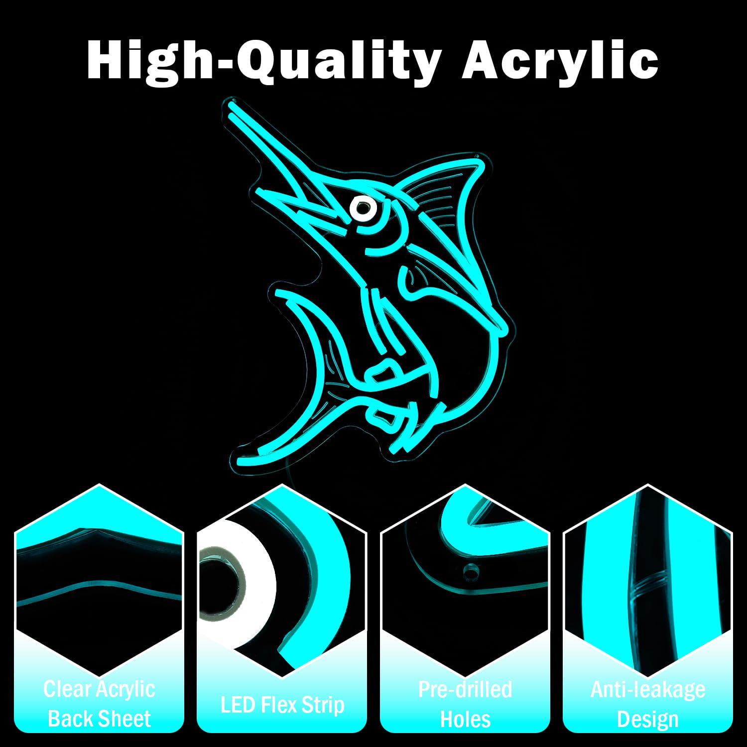 Marlin Fish Neon Sign Deep Sea - Lighting Decor For Home 리뷰 및 가격