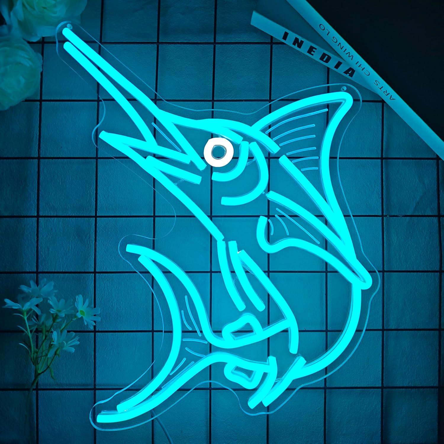 Marlin Fish Neon Sign Deep Sea - Lighting Decor For Home 리뷰 및 가격