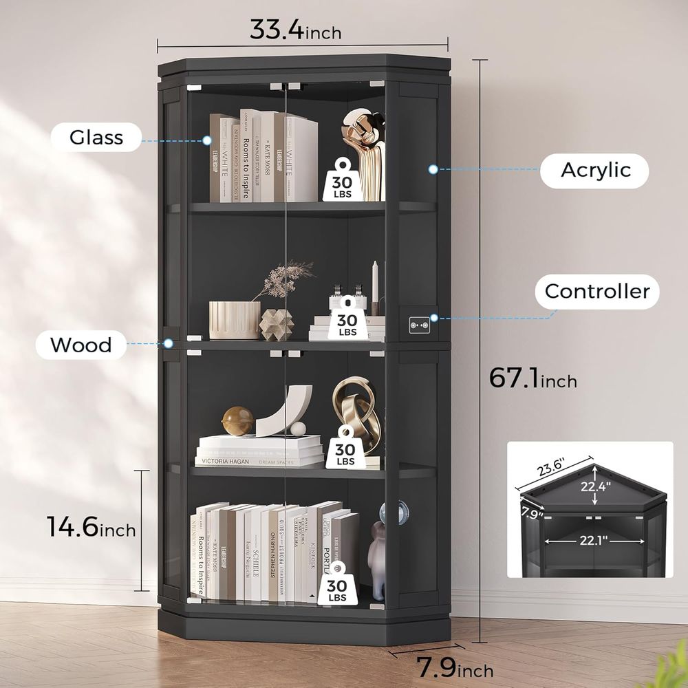 67 Tall 4-Tier Glass Display C - Lighting & Home Decor Studio 리뷰 및 가격
