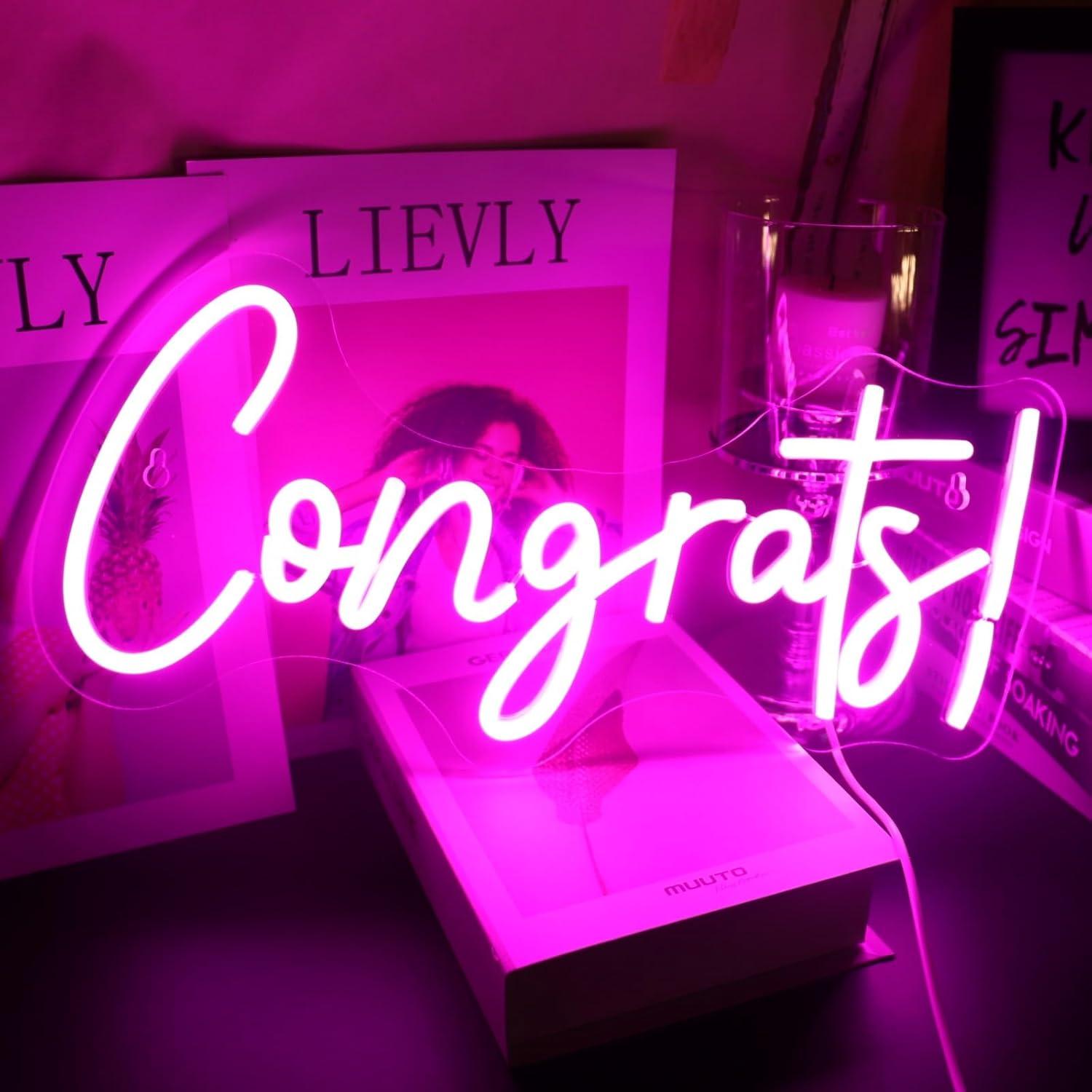 Congrats Neon Sign LED Word Li - Lighting Decor For Home 리뷰 및 가격