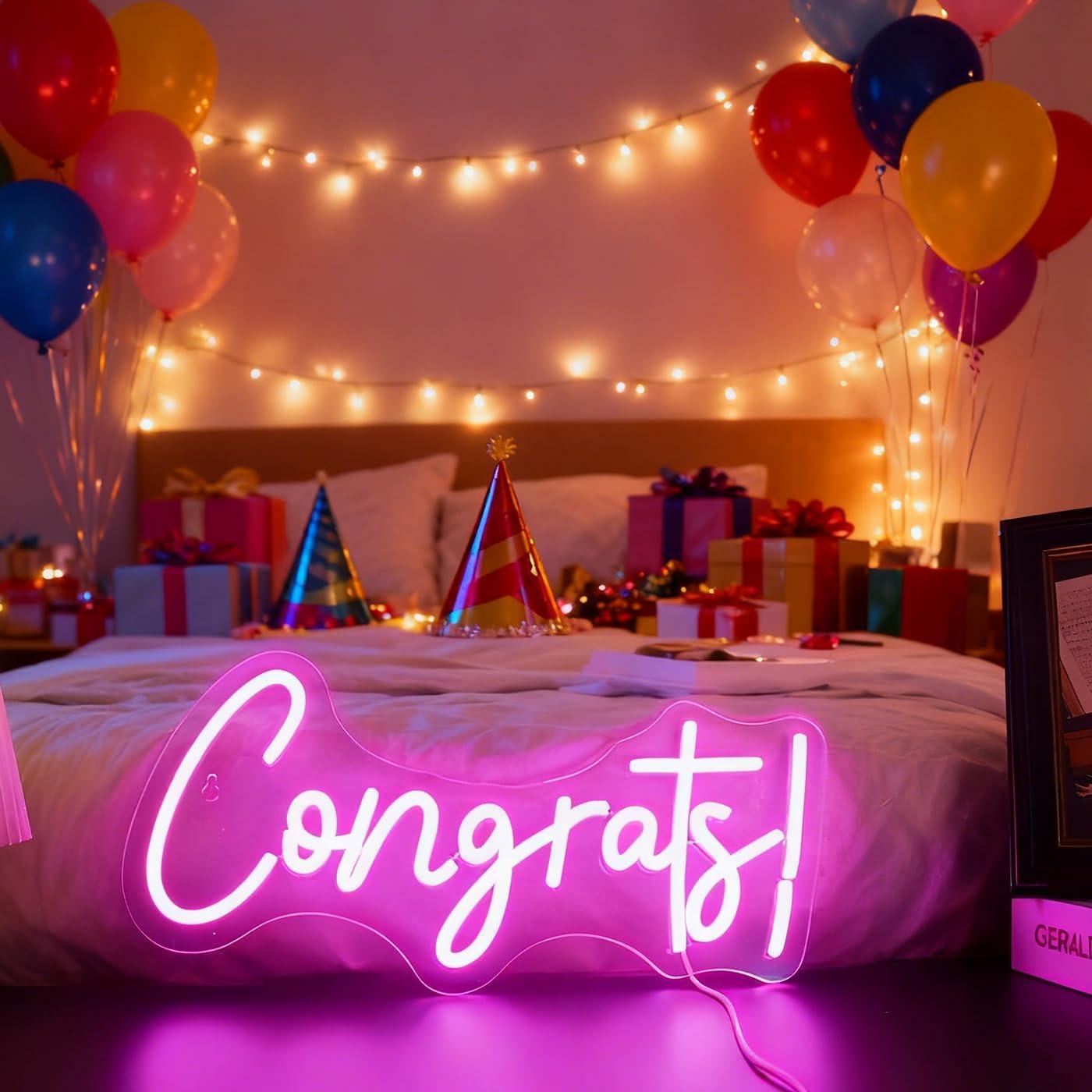 Congrats Neon Sign LED Word Li - Lighting Decor For Home 리뷰 및 가격