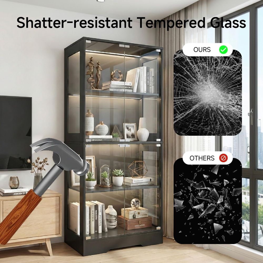 5.5ft Tall 2-Door Glass Displa - Lighting & Home Decor Studio 리뷰 및 가격