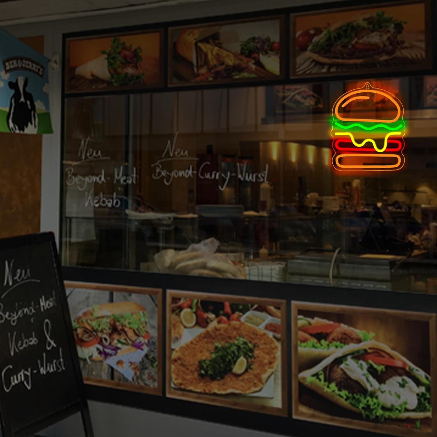 Burger Neon Sign with Layered  - Lighting Home Decor Ideas 리뷰 및 가격
