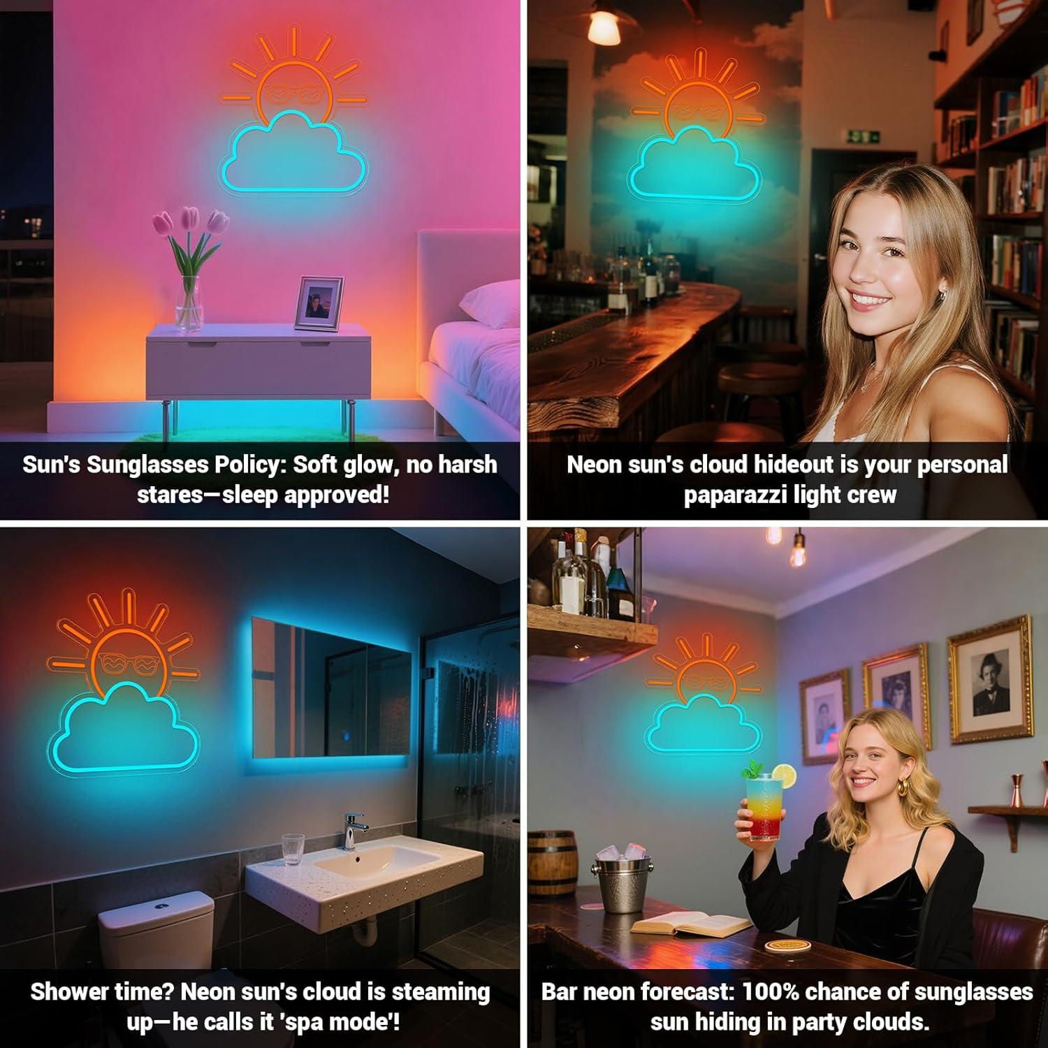 Sunrise Sunset Neon Sign USB P - Lighting Decor In Room 리뷰 및 가격