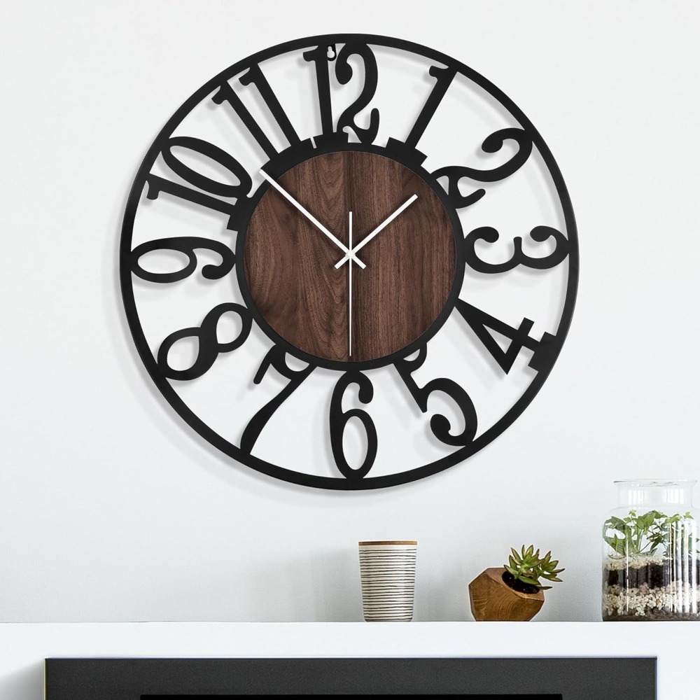 24 Inch Large Metal Wall Clock - Lighting Metal Wall Decor 리뷰 및 가격