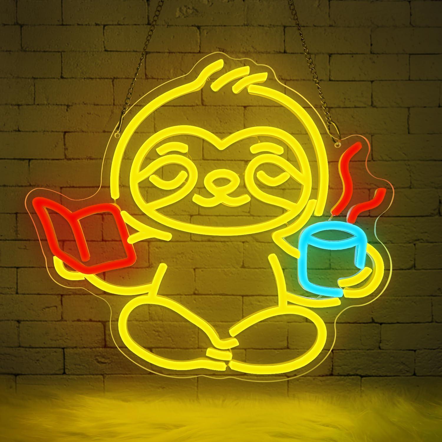 Sloth Neon Sign USB Dimmable L - Lighting Decor For Home 리뷰 및 가격