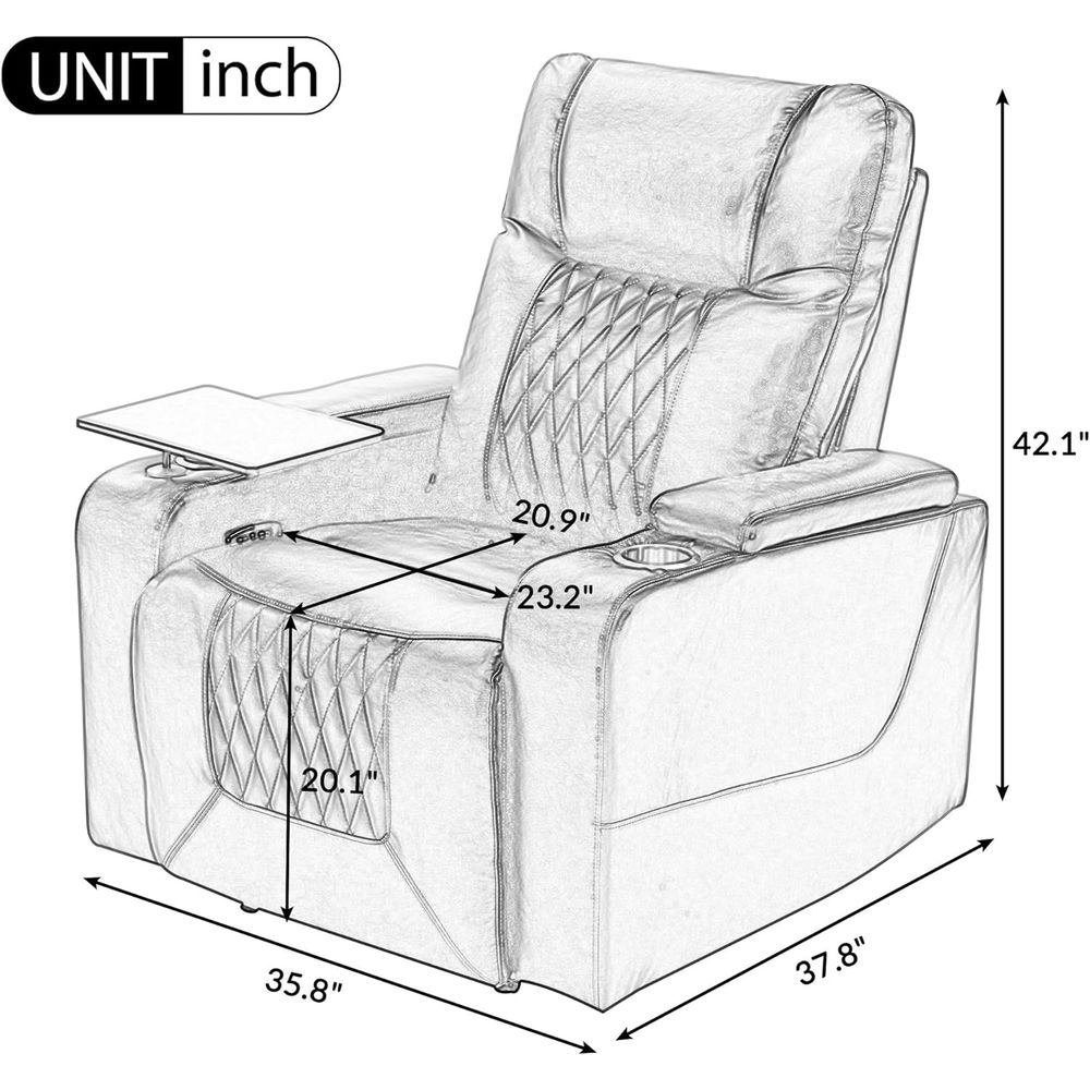 Brown Recliner Chair with USB  - Home Lighting & Decor St Catharines On 리뷰 및 가격