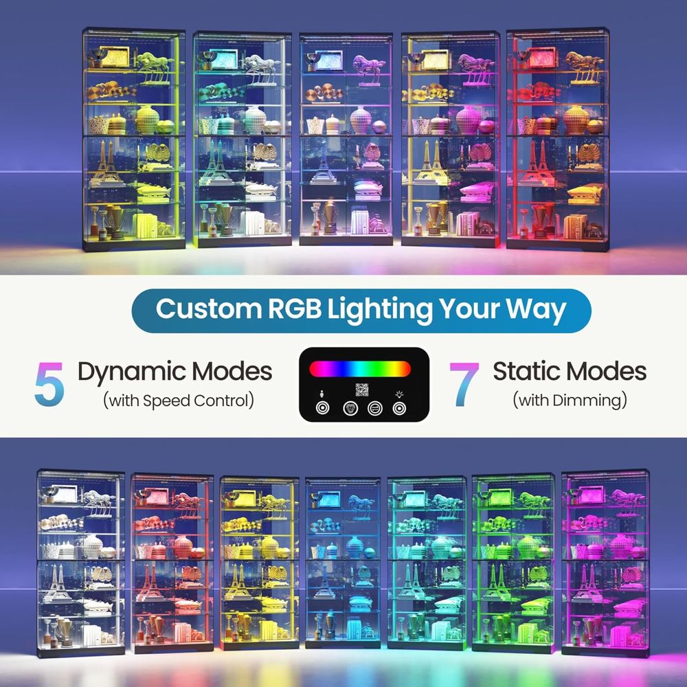 10-Tier Lockable Glass Display - Lighting & Home Decor Studio 리뷰 및 가격