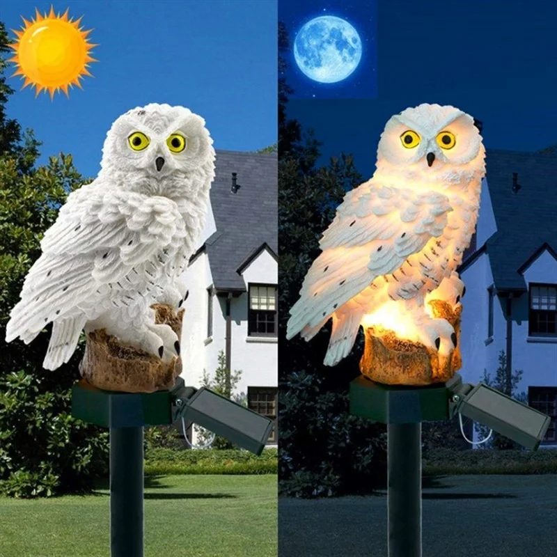 Solar Owl Statue Garden Light  - Yard Lighting Decor 리뷰 및 가격