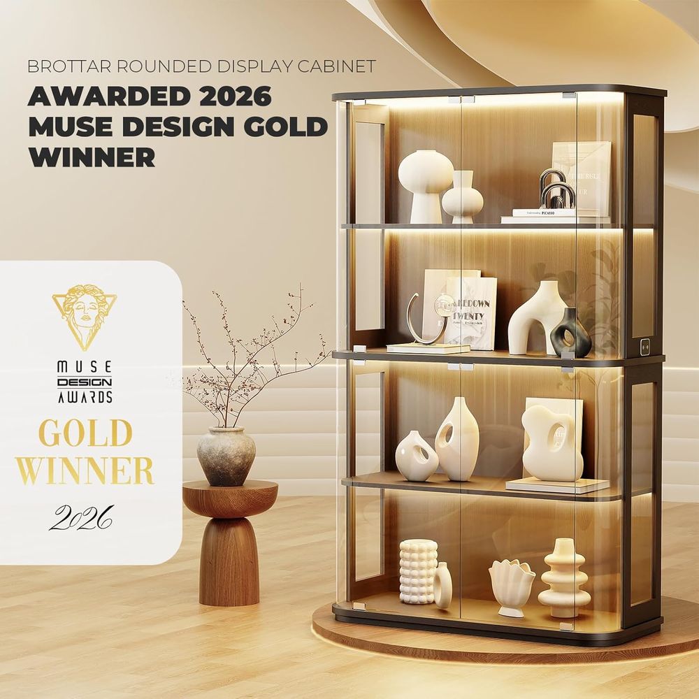 4-Tier Glass Display Cabinet w - Lighting & Home Decor Studio 리뷰 및 가격