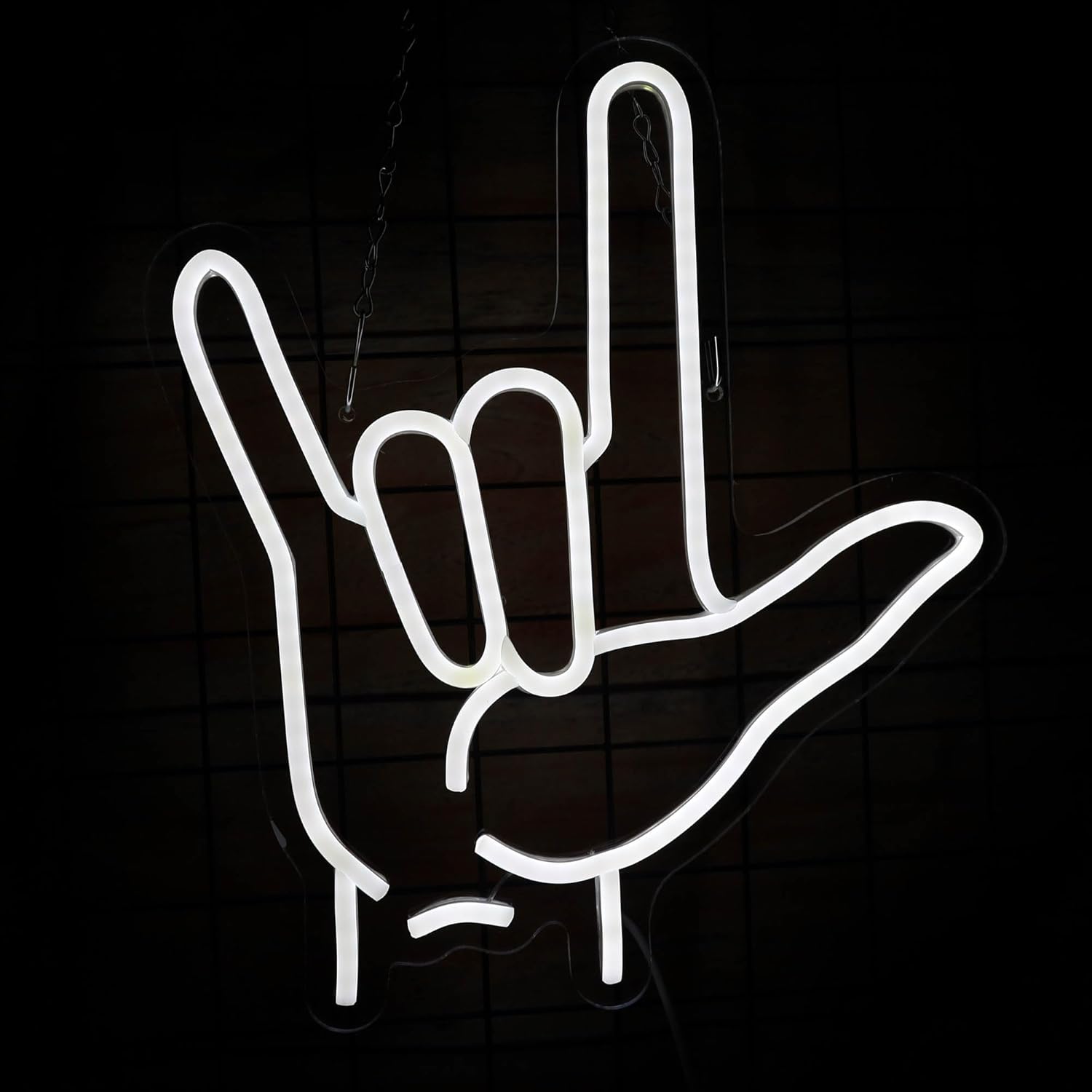 Hand Gesture Neon Sign I Love  - Lighting Decor In Room 리뷰 및 가격