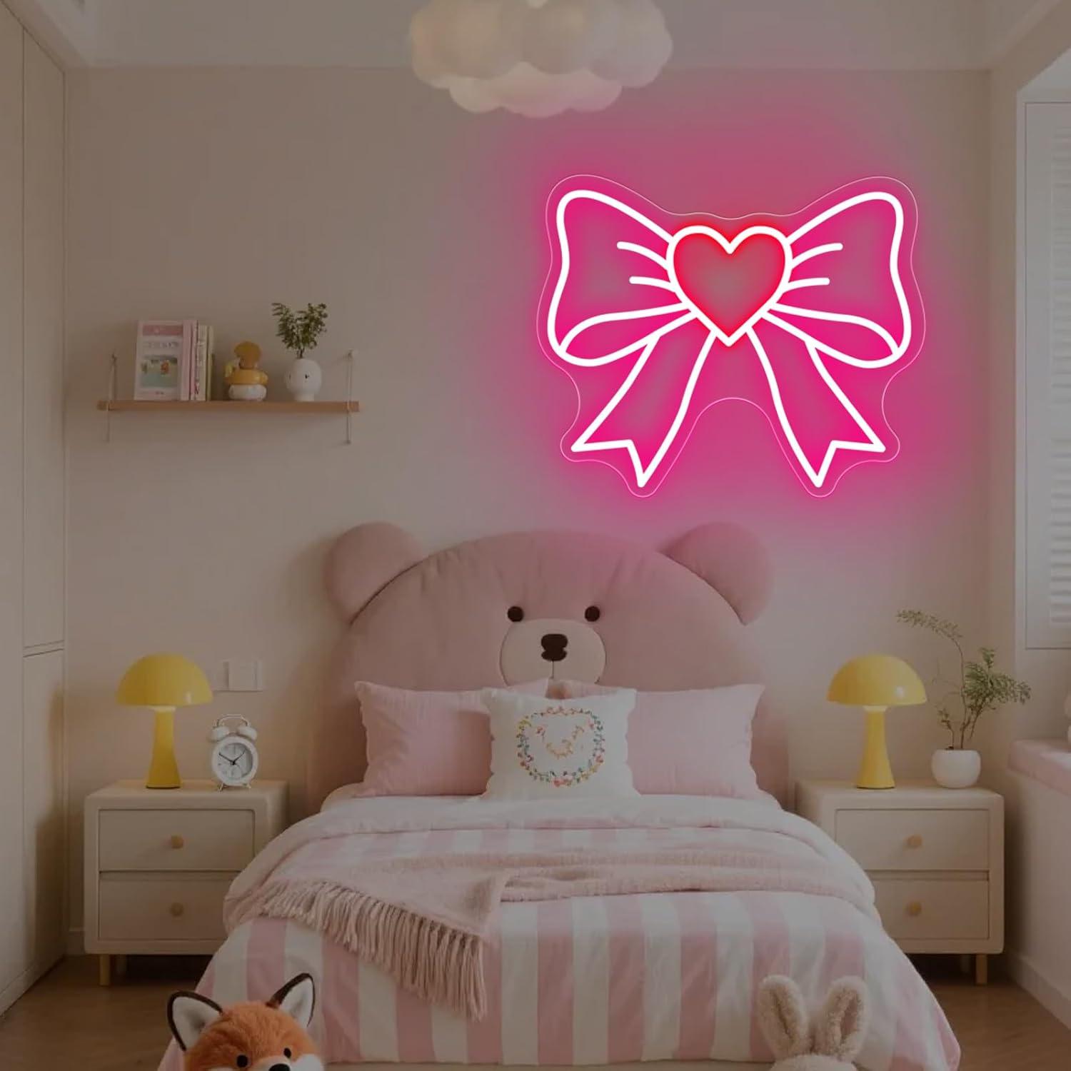 Bow Neon Signs USB Dimmable LE - Lighting Decor In Room 리뷰 및 가격