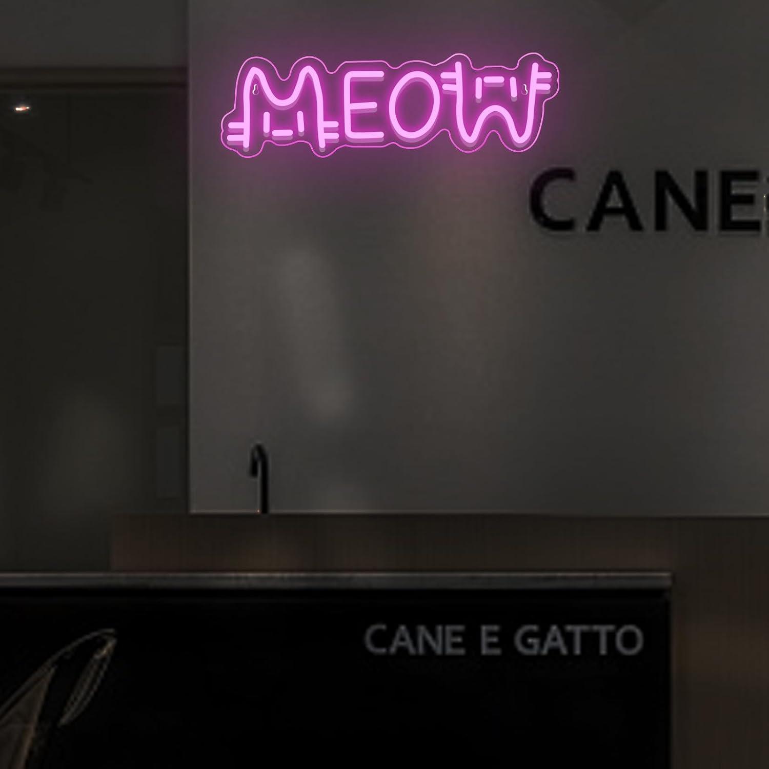 Meow Neon Sign Cat USB Powered - Lighting Decor For Home 리뷰 및 가격
