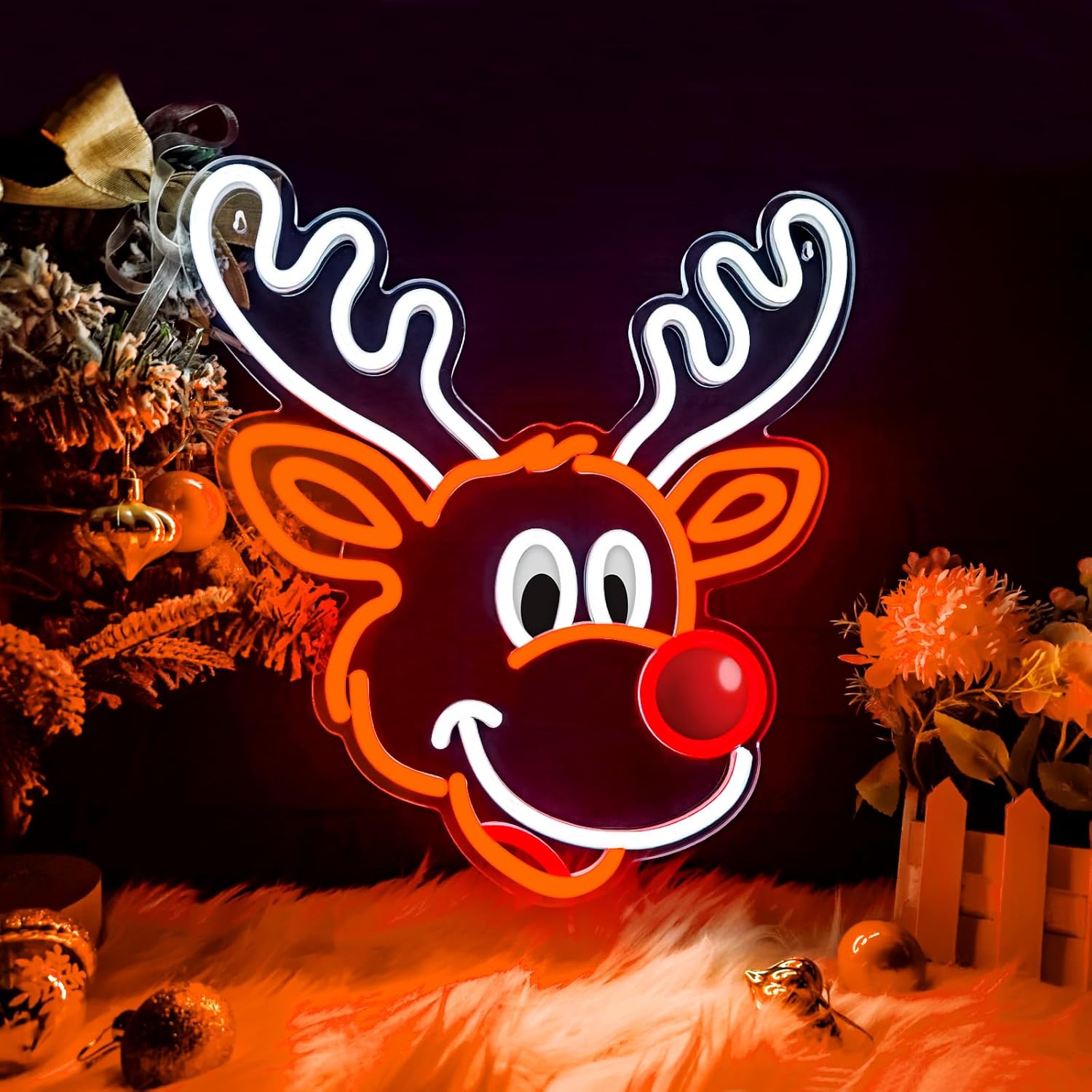 Cute Christmas Reindeer Neon S - Lighting Home Decor Ideas 리뷰 및 가격