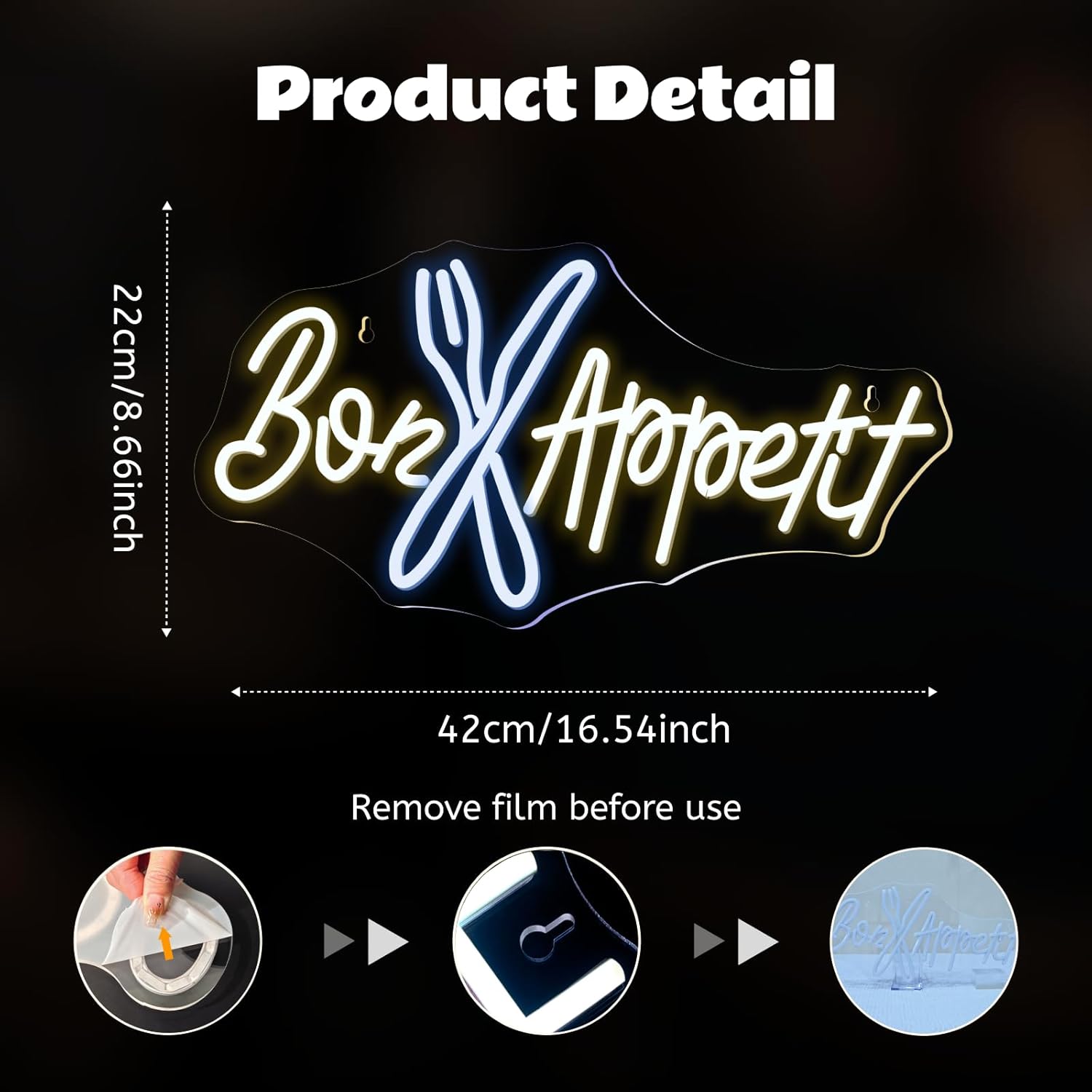 Bon Appétit Neon Sign Good App - Lighting Home Decor Ideas 리뷰 및 가격