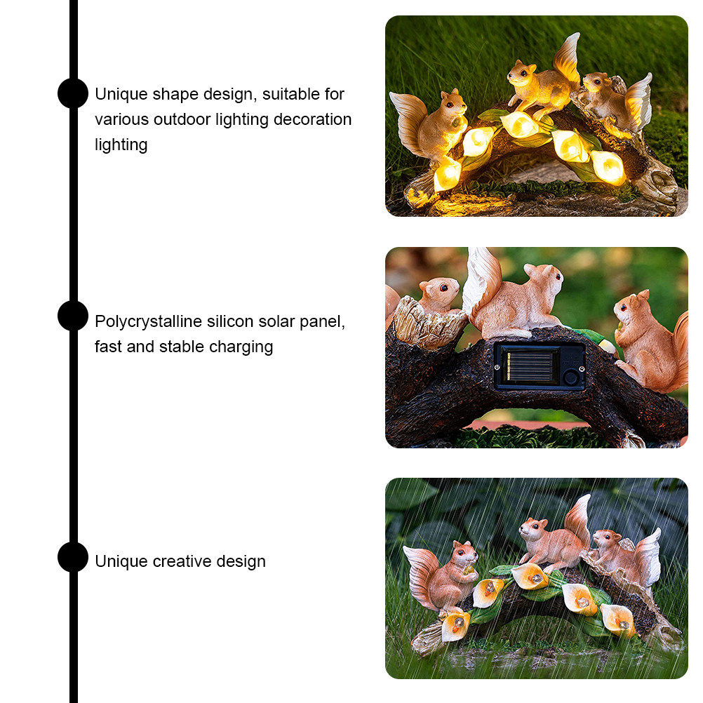 Solar Squirrel Lawn Lamp Resin - Yard Lighting Decor 리뷰 및 가격