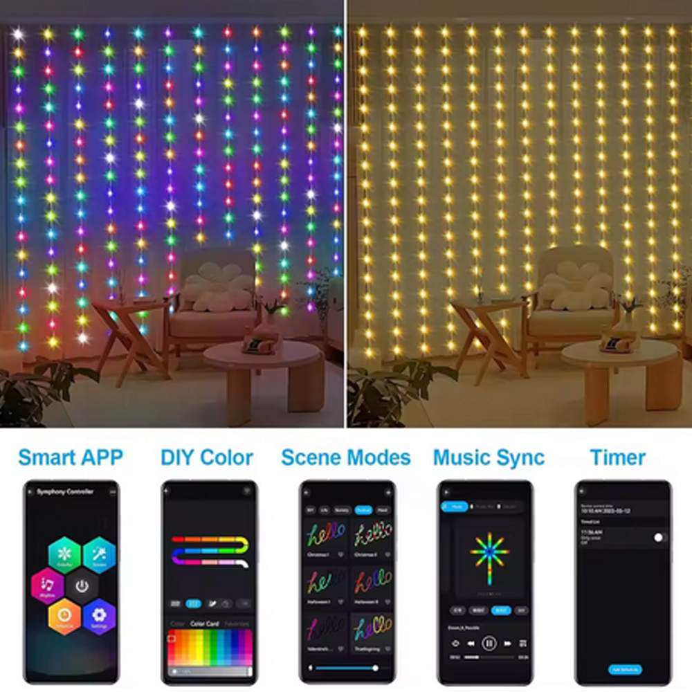 3M RGB Smart LED Curtain Light - Fairy Light Curtain 리뷰 및 가격