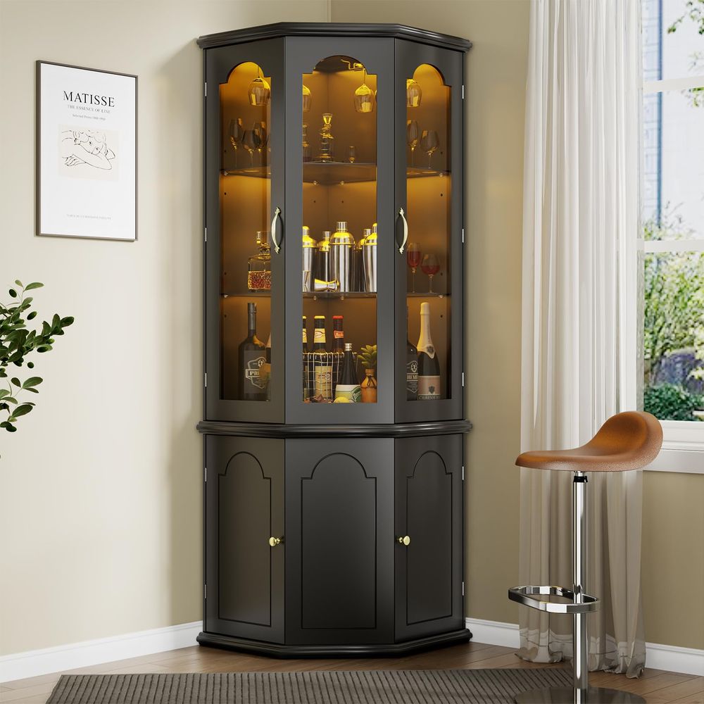 Corner Bar Cabinet w LED Light - Home Lighting & Decor St Catharines On 리뷰 및 가격