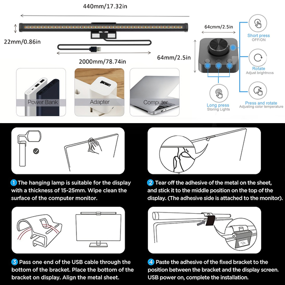 LED Eye-Care Desk Lamp Led Mon - Touch Dimmer Lamp 리뷰 및 가격