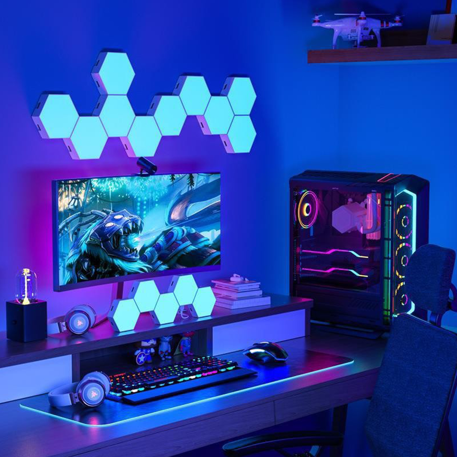 Remote control geometric hexag - Lighting Decor In Room 리뷰 및 가격
