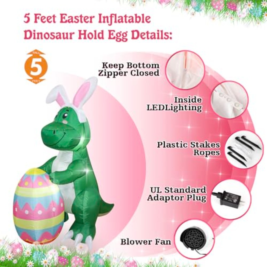 Easter Inflatable Dinosaur Cut - Unique Lighting Decor 리뷰 및 가격